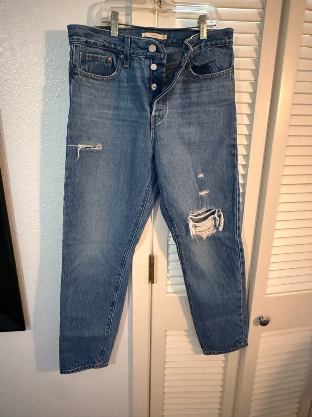 Levi's Distressed Blue Cropped Ankle Jeans